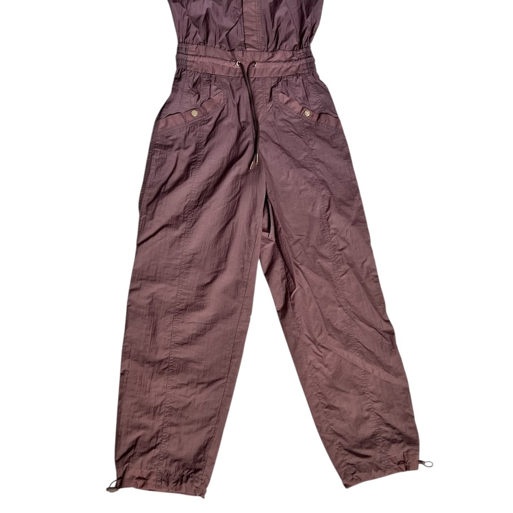 Athleta x‎ Alicia Keys Utility Jumpsuit Nylon Open Back Mauve Parachute Womens 0 - Picture 13 of 16